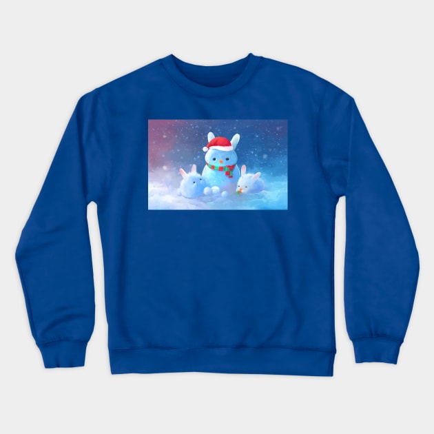 Cute Snow Bunnies Crewneck Sweatshirt by Shellz-art